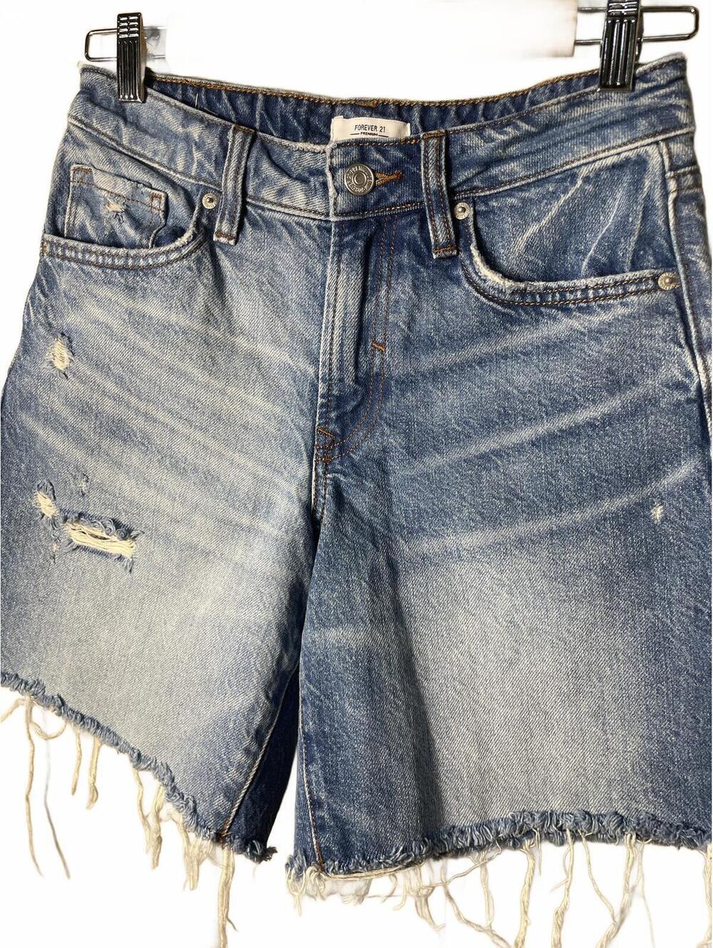 Forever 21 Premium Distressed Denim Cutoff Shorts Womens Size 24 Raw Hem Boho